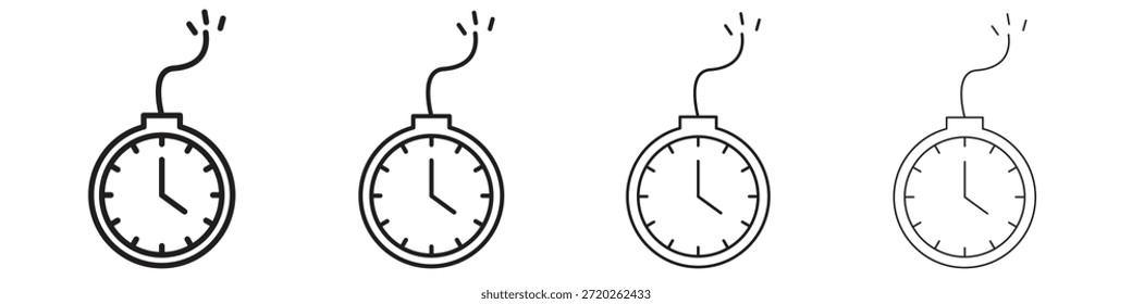 Iconos de la bomba de tiempo Esquema símbolo de Vector signo