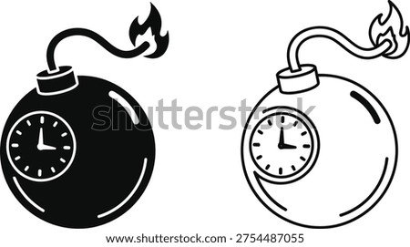 Time Bomb Icons Set Vector