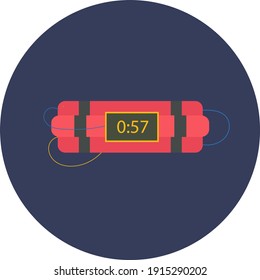 Bomba de tiempo, ilustración, vector sobre un fondo blanco.