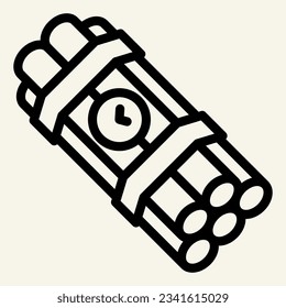 Time bomb line icon. Dynamite vector illustration isolated on white. Detonator outline style designed for and app. Eps 10.