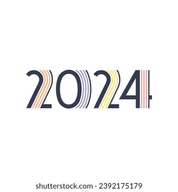 time bomb loading
2024 Trend logo design for Happy New Year poster. Happy New Year 2024 design. Cover of business diary for 2024 with wishes. Brochure design template, card, banner. Vector one line dr