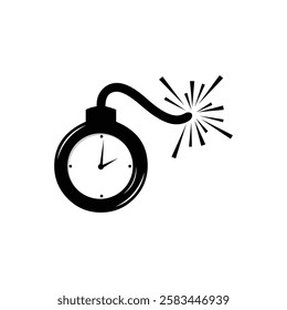 Time Bomb Logo Flat Design Template