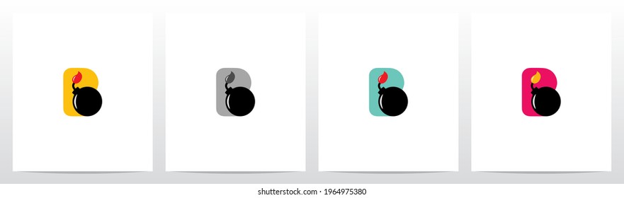 Time Bomb On Letter Logo Design B 