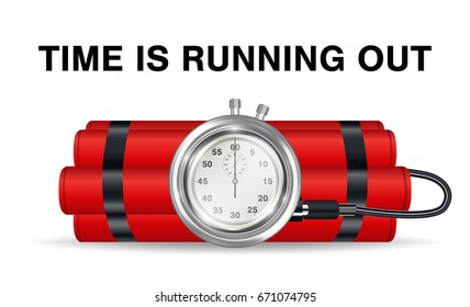 time bomb with red dynamite and stopwatch