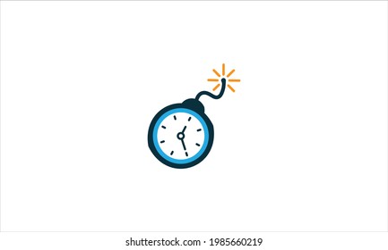 Plantilla de diseño de ilustraciones de iconos vectores del símbolo de la bomba de tiempo
