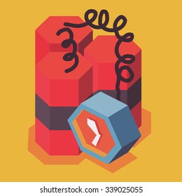 Time bomb and terror, vector cartoon