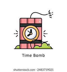 Zeitbomben-Vektorgrafik   Gefüllte Konturzeichnung. Symbol auf weißem Hintergrund EPS 10 Datei