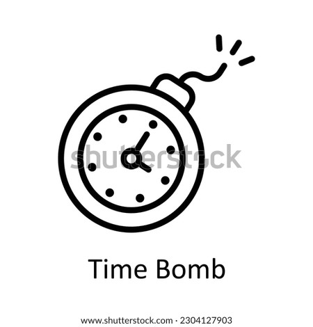 Time Bomb  vector  outline Icon Design illustration. Time Management Symbol on White background EPS 10 File