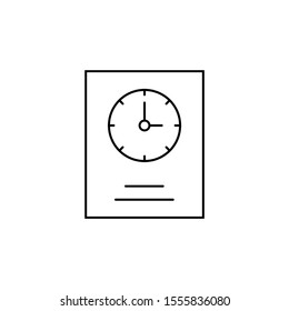 Time, book, clock icon. Simple line, outline vector of icons for ui and ux, website or mobile application