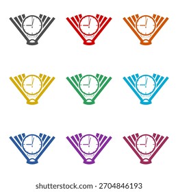 Time book icon isolated on white background. Set icons colorful
