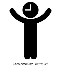 Time Boss vector icon. Style is flat symbol, black color, rounded angles, white background.