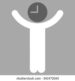 Time Boss vector icon. Style is bicolor flat symbol, dark gray and white colors, rounded angles, silver background.