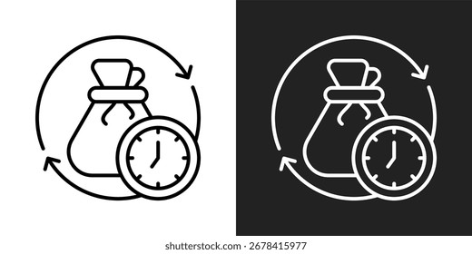 Icono de presupuesto de tiempo de un Vector de estilo plano
