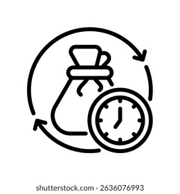 Zeitbudget. Vektorgrafik der Symbolzeile