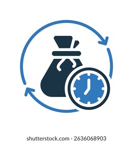 Ilustração de vetor misto do ícone Time Budget.eps
