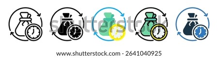 Time Budget Icon Multiple Style Vector Illustration