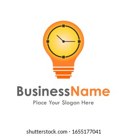 Time bulb icon vector logo template. Suitable for business, web and technology