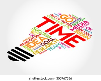Time bulb word cloud, business concept