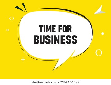Time for business speech bubble text. Hi There on bright color for Sticker, Banner and Poster. vector illustration.