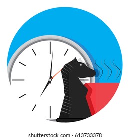 Time business strategy. Optimization and organization improve, breakfast with productive and efficiency