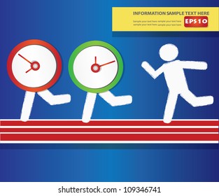 Time and businessman concept ,Vector