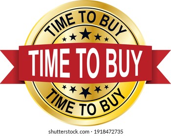 time to buy gold icon vector illustration on white background