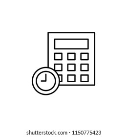 time calculator icon. Element of time value icon for mobile concept and web apps. Thin line time calculator icon can be used for web and mobile