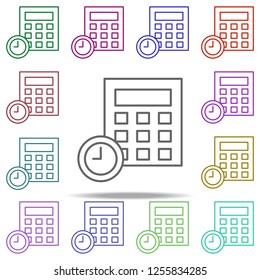time calculator icon. Element of time value icon for mobile concept and web apps. Thin line time calculator icon can be used for web and mobile on white background