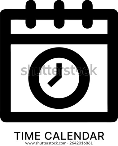 Time Calendar Clock Schedule Black Fill Icon Design