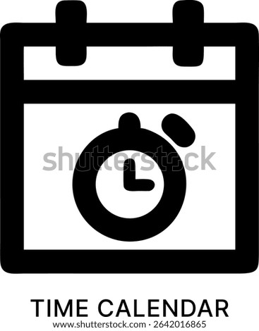 Time Calendar Clock Schedule Black Fill Icon Design