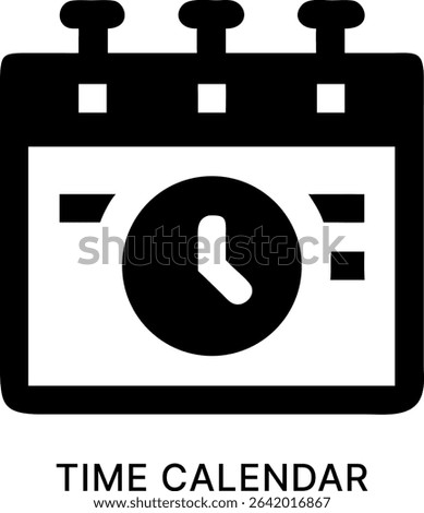 Time Calendar Clock Schedule Black Fill Icon Design