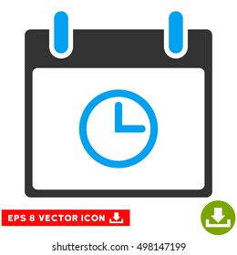 Time Calendar Day icon. Vector EPS illustration style is flat iconic bicolor symbol, blue and gray colors.