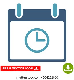 Time Calendar Day icon. Vector EPS illustration style is flat iconic bicolor symbol, cyan and blue colors.