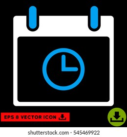 Time Calendar Day icon. Vector EPS illustration style is flat iconic bicolor symbol, blue and white colors.