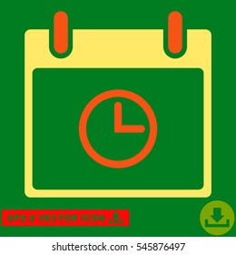 Time Calendar Day icon. Vector EPS illustration style is flat iconic bicolor symbol, orange and yellow colors.