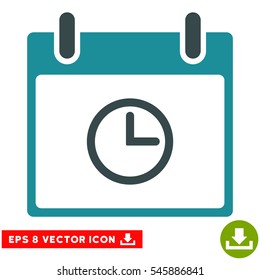 Time Calendar Day icon. Vector EPS illustration style is flat iconic bicolor symbol, soft blue colors.