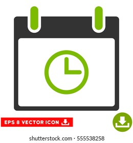 Time Calendar Day icon. Vector EPS illustration style is flat iconic bicolor symbol, eco green and gray colors.