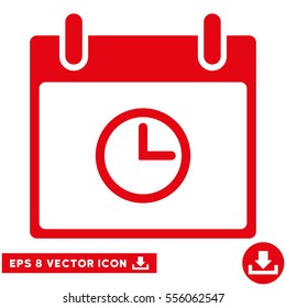 Time Calendar Day icon. Vector EPS illustration style is flat iconic symbol, red color.
