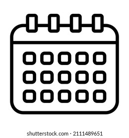 Time calendar icon. Clock pictogram. Flat symbol for web. Line stroke. Isolated on white background. Vector eps10