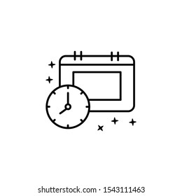 Time calendar icon. Simple line, outline vector of project management icons for ui and ux, website or mobile application