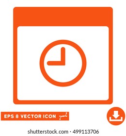 Time Calendar Page icon. Vector EPS illustration style is flat iconic symbol, orange color.