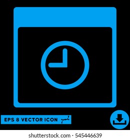 Time Calendar Page icon. Vector EPS illustration style is flat iconic symbol, blue color.