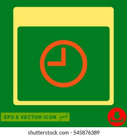 Time Calendar Page icon. Vector EPS illustration style is flat iconic bicolor symbol, orange and yellow colors.