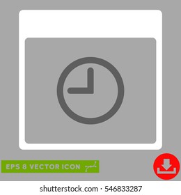 Time Calendar Page icon. Vector EPS illustration style is flat iconic bicolor symbol, dark gray and white colors.