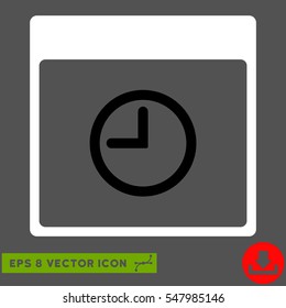 Time Calendar Page icon. Vector EPS illustration style is flat iconic bicolor symbol, black and white colors.