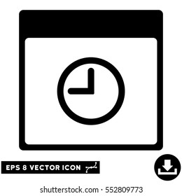 Time Calendar Page icon. Vector EPS illustration style is flat iconic symbol, black color.