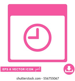 Time Calendar Page icon. Vector EPS illustration style is flat iconic symbol, pink color.
