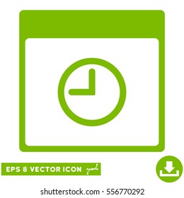 Time Calendar Page icon. Vector EPS illustration style is flat iconic symbol, eco green color.