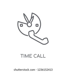 Time call linear icon. Modern outline Time call logo concept on white background from Communication collection. Suitable for use on web apps, mobile apps and print media.