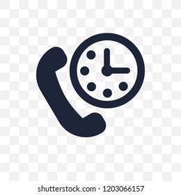 Time call transparent icon. Time call symbol design from Communication collection. Simple element vector illustration on transparent background.